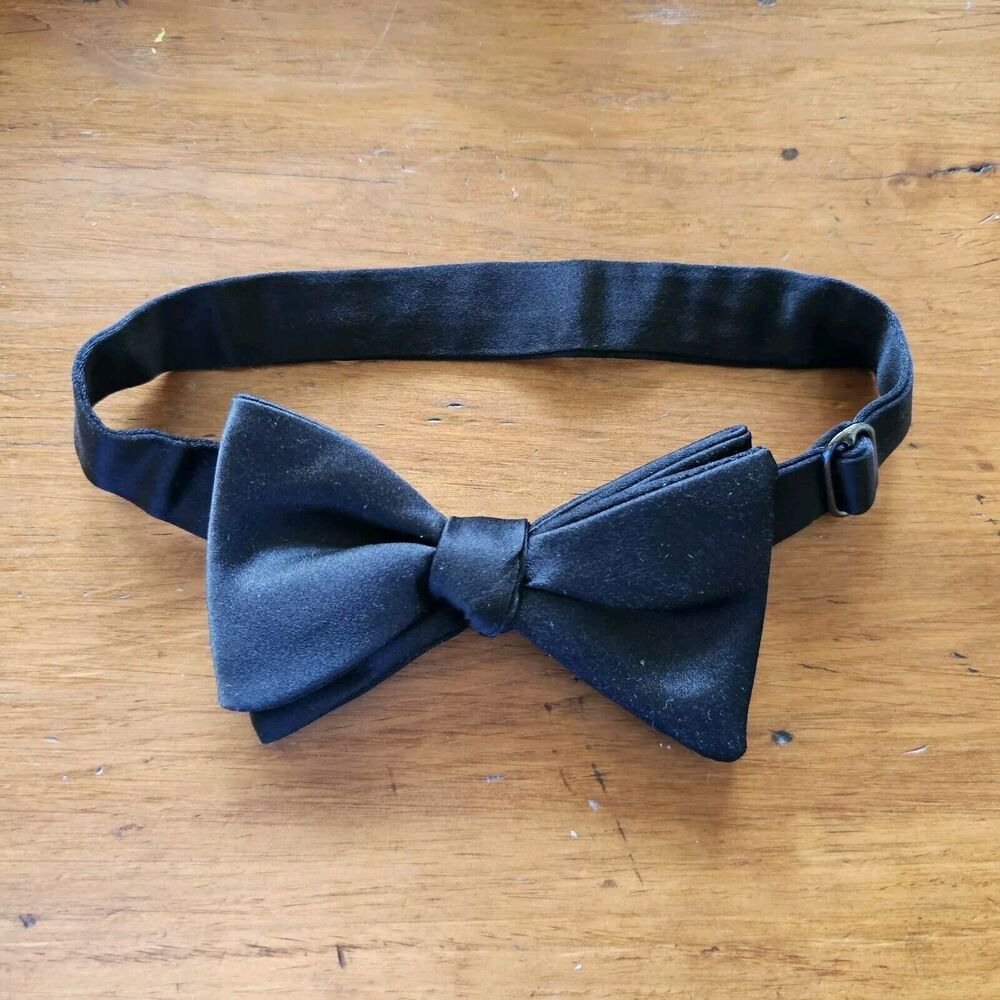 Robert Talbott Black Silk Bowtie, Men's Formal Prom Event Wedding